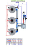 ALIEN Hydroponics V-SYSTEM 3 Pot 3 Row Kit