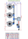 ALIEN Hydroponics V-SYSTEM 3 Pot 3 Row Kit