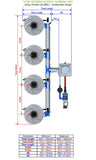ALIEN Hydroponics V-SYSTEM 4 Pot 4 Row Kit