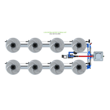 ALIEN Hydroponics V-SYSTEM 8 Pot 2 Row Kit