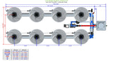 ALIEN Hydroponics V-SYSTEM 8 Pot 2 Row Kit