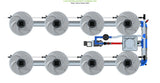 ALIEN Hydroponics V-SYSTEM 8 Pot 2 Row Kit