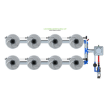 ALIEN Hydroponics V-SYSTEM 8 Pot 2 Row Kit
