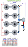 ALIEN Hydroponics V-SYSTEM 8 Pot 4 Row Kit