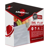 ArmorVac 11"x24" 5mil Precut Vacuum Seal Bags All Clear (100 Pack)