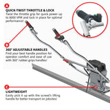 Battery Powered Vibrating Concrete Power Screed 36V/5Ah Float Finishing Tool (Choose 4ft, 6ft, 8ft, 10ft, 12ft, 14ft)