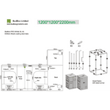 BudBox Pro XL-HL Silver 120x120x220cm (4'x4'x7'4")