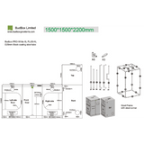 BudBox Pro XL Plus-HL Silver 150x150x220cm (5'x5'x7'4")