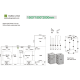 BudBox Pro XL Plus White 150x150x200cm (5'x5'x6'6")