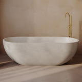Swiss Madison Claire 60" Freestanding Concrete Bathtub in Sand, Drain Included