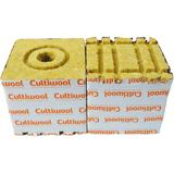 Cultiwool 6" x 6" x 6" Blocks of Cultilene Rockwool with Optidrain and Donut Rings - Case of 48