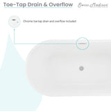 Swiss Madison Claire 60" Freestanding Bathtub Matte Black and Matte White