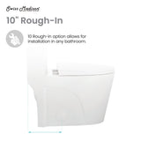 Swiss Madison St. Tropez One Piece Elongated Toilet Dual Vortex Flush 1.1/1.6 gpf with 10" Rough In (6 - Pack)