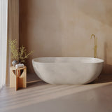 Swiss Madison Claire 60" Freestanding Concrete Bathtub in Sand, Drain Included