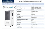 Drop Air X Industrial Dehumidifier 190 PPD