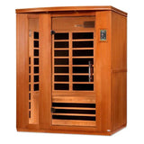 Golden Designs Ultra Low EMF 3-Person Dynamic "Lugano" FAR Infrared Sauna with Hemlock Wood | Model: DYN-6336-02 Elite