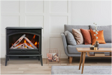 Amantii E50-NA Lynwood Series - 50 cm Freestand Electric Stove Featuring a Cast Iron Frame and a 10 Piece Birch Log Set