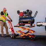Electric Hydraulic Lift Table 600 lb, 59 in. Extension Portable Powered Scissor Lift Cart for Warehouses, Shops & Material Handling