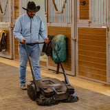 30" Battery Powered Push Sweeper with Triple Power Brooms Electric Drive and Dust Suppression Sprayer