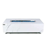Elementi Plus Carrara Marble Pocelain Fire Table OFP121BW