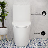 Swiss Madison St. Tropez One Piece Elongated Toilet Dual Vortex Flush 1.1/1.6 gpf with 10" Rough In (6 - Pack)