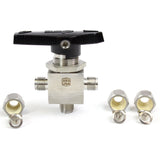 3 Way Ball Valve - Fractional Tube Fitting