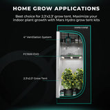 Mars Hydro FC1500-EVO LED Grow Light + 2.3' x 2.3' Grow Tent + iFresh Inline Fan Combo with Temperature and Humidity Controller