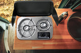 Flame King 2 Burner Built-In RV Trailer Stove with Wind Shield