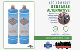 Flame King 2 Pack Eco Friendly Sustainable 1lb Refillable Propane Tank Welding LP Cylinder 14.1