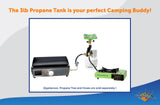 Flame King 3lb Propane Tank LP Cylinder with Gauge and OPD