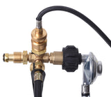 4 Port Brass Tee Propane Adapter - Flame King