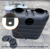 Flame King Dual 30LB LP Propane Tank Light Plastic Heavy Duty Cover RV Trailer Black