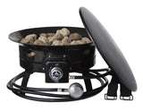 Flame King Outdoor Portable Propane Gas 19″ Fire Pit Bowl with Self Igniter Cover Carry Straps