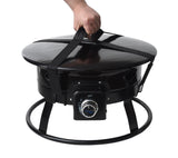 Flame King Outdoor Portable Propane Gas 19″ Fire Pit Bowl with Self Igniter Cover Carry Straps