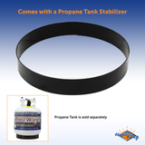 Flame King Outdoor Portable Propane Gas 19″ Fire Pit Bowl with Self Igniter Cover Carry Straps