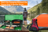 Flame King Portable 3 Burner Grill Propane Gas Camping Stove Toast Tray