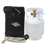 Flame King Propane Gas Hauler Kit 5lb Gauge Propane Tank, Adapter Hose and Insulated Protective Carry Case