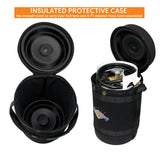 Flame King Propane Gas Hauler Kit 5lb Propane Tank, Adapter Hose and Insulated Protective Carry Case