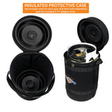 Flame King Propane Gas Hauler Kit-Insulated Protective Carry Case for 5lb Propane Tank plus Adapter Hose
