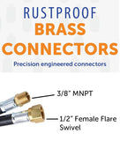 Flame King Thermo Plastic Hose Assembly for LP and Natural Gas, 40 Inch, 3/8 Inch