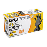 Nitrile Powder-Free Exam Gloves - 6 Mil, Black, Size: S (100/box) - Case of 10