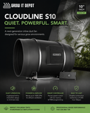 AC Infinity CLOUDLINE S10, Quiet Inline Duct Fan System with Speed Controller, 10-Inch