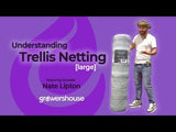 Common Culture Plastic Trellis Netting Bulk Roll 4 ft x 4,920 ft w/ 6 in Squares + Trojan 2 Inch Straight Scissors