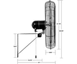 Hurricane Pro Commercial Grade Oscillating Wall Fan 30"