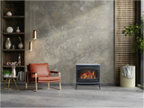 Amantii E50-NA Lynwood Series - 50 cm Freestand Electric Stove Featuring a Cast Iron Frame and a 10 Piece Birch Log Set