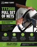 TTT 2600 Full set of nets 1/2", 1/4" & Kief screen
