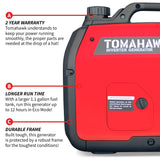 3000 Watt Inverter Generator Super Quiet Portable Gas Power Professional Use