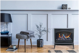 Amantii E50-NA Lynwood Series - 50 cm Freestand Electric Stove Featuring a Cast Iron Frame and a 10 Piece Birch Log Set