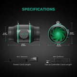 Mars Hydro 6" Inline Duct Fan and Carbon Filter Combo with Temperature and Humidity Controller