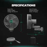 Mars Hydro 6" Auto-Oscillating Clip Fan